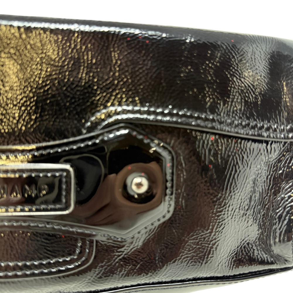 Longchamp Clutch Bag Women Black Patent Leather Evening Handbag Noir Pailleté - Picture 4 of 14